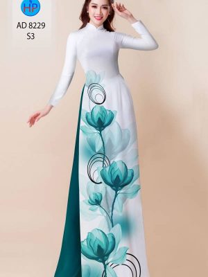 Vải Áo Dài Hoa In 3D AD 8229 20
